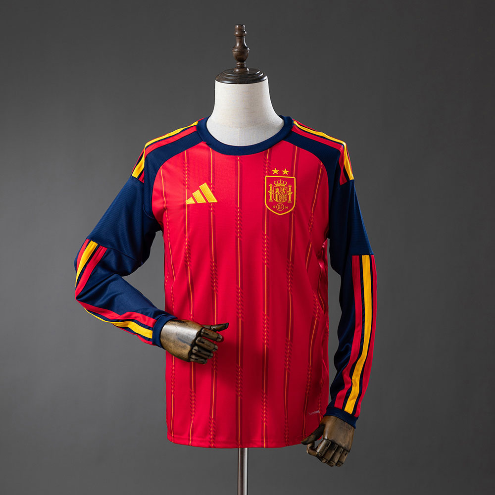 Spain 2026 Home Football Jersey Long Sleeve Champion Kit